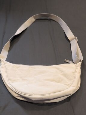 Uniqlo Light Beige Nylon Crescent Pouch